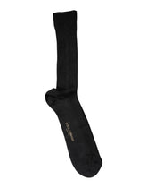 Dolce & Gabbana Black Cotton DG Logo Mid Calf Men Socks -   -  Dolce & Gabbana.